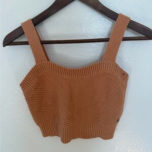 Roxy Tan Knit Crop Top